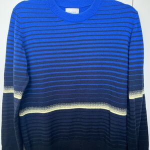 Barrie Blue Striped Cashmere Sweater Size Small